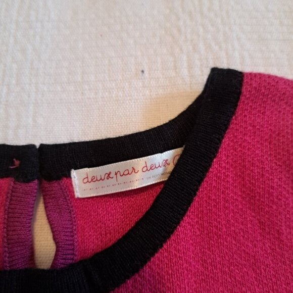 Deux par deux girls size 8 sweater dress houndstooth bottom pink top - Picture 4 of 7